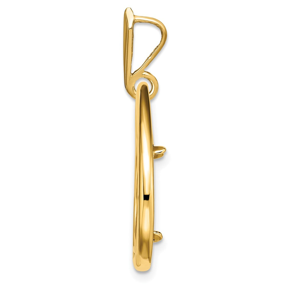 FJC Finejewelers 14 kt Yellow Gold Polished Teardrop Shaped 13.0mm Prong Coin Bezel Pendant