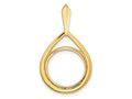 FJC Finejewelers 14 kt Yellow Gold Polished Teardrop Shaped 13.0mm Prong Coin Bezel Pendant
