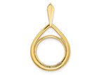 FJC Finejewelers 14 kt Yellow Gold Polished Teardrop Shaped 13.0mm Prong Coin Bezel Pendant