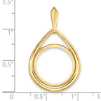FJC Finejewelers 14 kt Yellow Gold Polished Teardrop Shaped 16.5mm Prong Coin Bezel Pendant