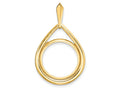 FJC Finejewelers 14 kt Yellow Gold Polished Teardrop Shaped 16.5mm Prong Coin Bezel Pendant