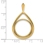 FJC Finejewelers 14 kt Yellow Gold Polished Teardrop Shaped 17.8mm Prong Coin Bezel Pendant