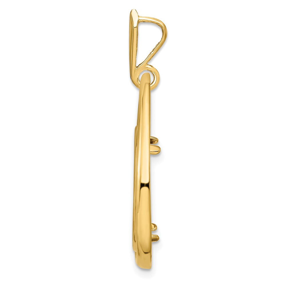 FJC Finejewelers 14 kt Yellow Gold Polished Teardrop Shaped 17.8mm Prong Coin Bezel Pendant