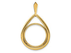 FJC Finejewelers 14 kt Yellow Gold Polished Teardrop Shaped 17.8mm Prong Coin Bezel Pendant