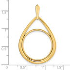 FJC Finejewelers 14 kt Yellow Gold Polished Teardrop Shaped 21.6mm Prong Coin Bezel Pendant