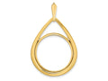 FJC Finejewelers 14 kt Yellow Gold Polished Teardrop Shaped 21.6mm Prong Coin Bezel Pendant