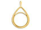 FJC Finejewelers 14 kt Yellow Gold Polished Teardrop Shaped 21.6mm Prong Coin Bezel Pendant