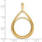 FJC Finejewelers 14 kt Yellow Gold Polished Teardrop Shaped 22.0mm Prong Coin Bezel Pendant