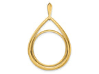 FJC Finejewelers 14 kt Yellow Gold Polished Teardrop Shaped 22.0mm Prong Coin Bezel Pendant
