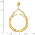 FJC Finejewelers 14 kt Yellow Gold Polished Teardrop Shaped 27.0mm Prong Coin Bezel Pendant