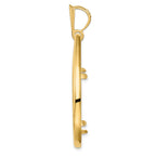 FJC Finejewelers 14 kt Yellow Gold Polished Teardrop Shaped 27.0mm Prong Coin Bezel Pendant