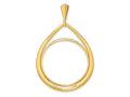 FJC Finejewelers 14 kt Yellow Gold Polished Teardrop Shaped 27.0mm Prong Coin Bezel Pendant