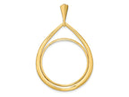 FJC Finejewelers 14 kt Yellow Gold Polished Teardrop Shaped 27.0mm Prong Coin Bezel Pendant
