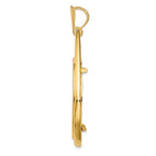 FJC Finejewelers 14 kt Yellow Gold Polished Teardrop Shaped 32.7mm Prong Coin Bezel Pendant