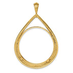 FJC Finejewelers 14 kt Yellow Gold Polished Teardrop Shaped 32.7mm Prong Coin Bezel Pendant