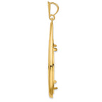 FJC Finejewelers 14 kt Yellow Gold Polished Teardrop Shaped 37.0mm Prong Coin Bezel Pendant