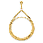 FJC Finejewelers 14 kt Yellow Gold Polished Teardrop Shaped 37.0mm Prong Coin Bezel Pendant