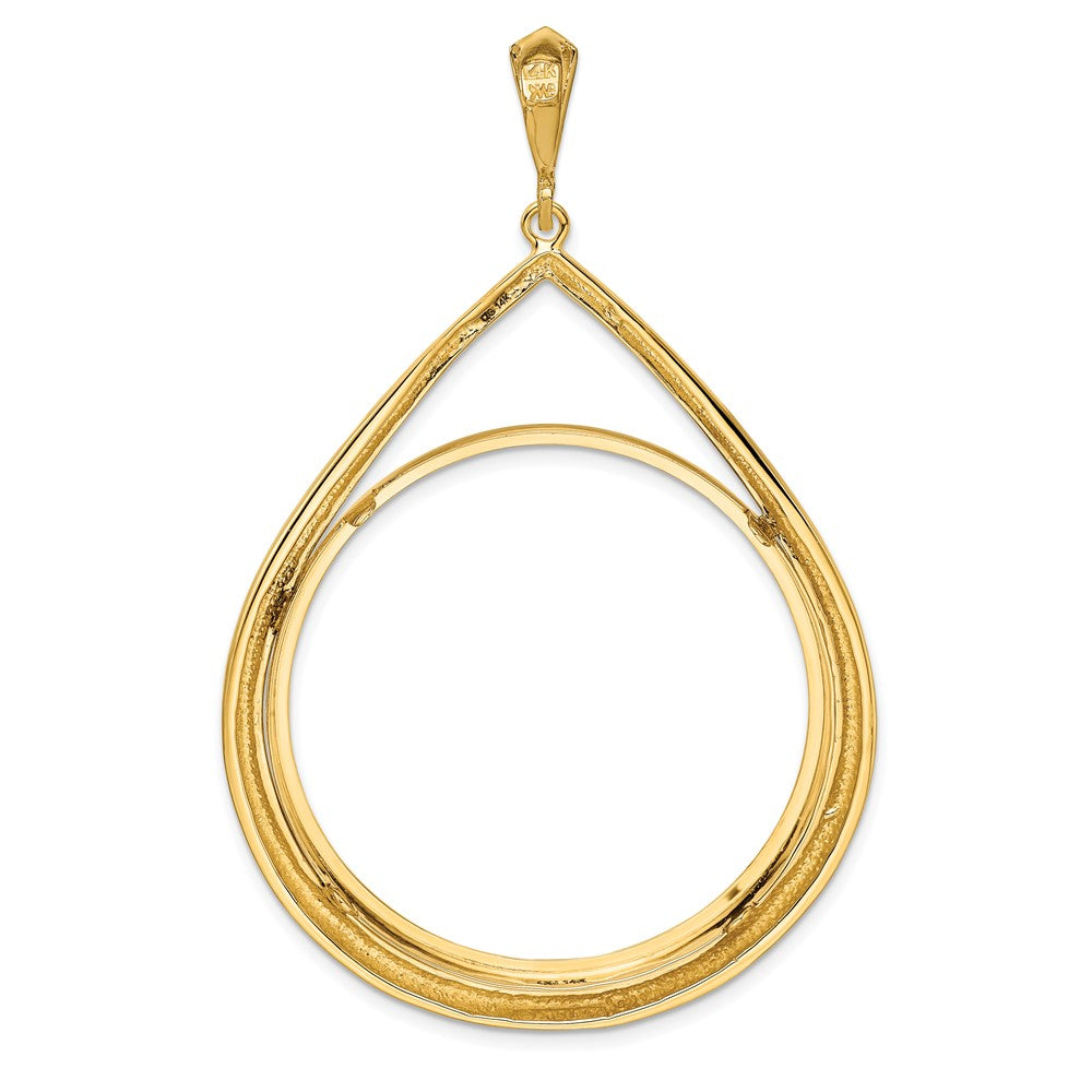 FJC Finejewelers 14 kt Yellow Gold Polished Teardrop Shaped 37.0mm Prong Coin Bezel Pendant