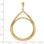 FJC Finejewelers 14 kt Yellow Gold Polished Teardrop Shaped 37.0mm Prong Coin Bezel Pendant