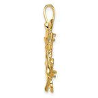 FJC Finejewelers 14 kt Yellow Gold and Textured Overlap Bamboo 18mm Prong Coin Bezel Pendant