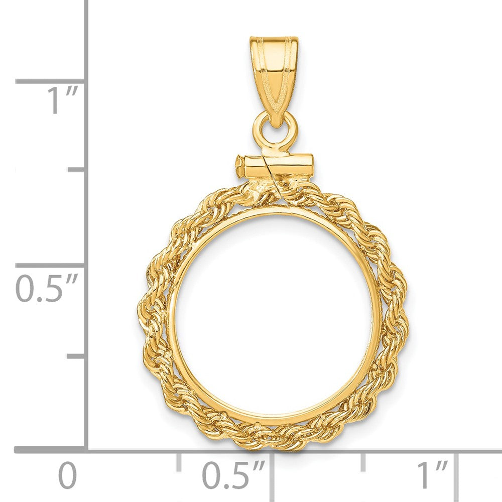 FJC Finejewelers 14 kt Yellow Gold Rope 15.0mm x 0.8mm Screw Top Coin Bezel Pendant
