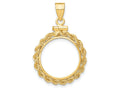 FJC Finejewelers 14 kt Yellow Gold Rope 15.0mm x 0.8mm Screw Top Coin Bezel Pendant