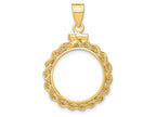 FJC Finejewelers 14 kt Yellow Gold Rope 15.0mm x 0.8mm Screw Top Coin Bezel Pendant
