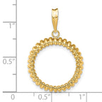 FJC Finejewelers 14 kt Yellow Gold Polished Fluted 18.0mm Prong Coin Bezel Pendant