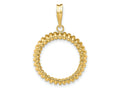 FJC Finejewelers 14 kt Yellow Gold Polished Fluted 18.0mm Prong Coin Bezel Pendant