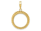 FJC Finejewelers 14 kt Yellow Gold Polished Fluted 18.0mm Prong Coin Bezel Pendant
