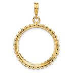 FJC Finejewelers 14 kt Yellow Gold Polished Fluted 22.0mm Prong Coin Bezel Pendant