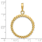 FJC Finejewelers 14 kt Yellow Gold Polished Fluted 22.0mm Prong Coin Bezel Pendant