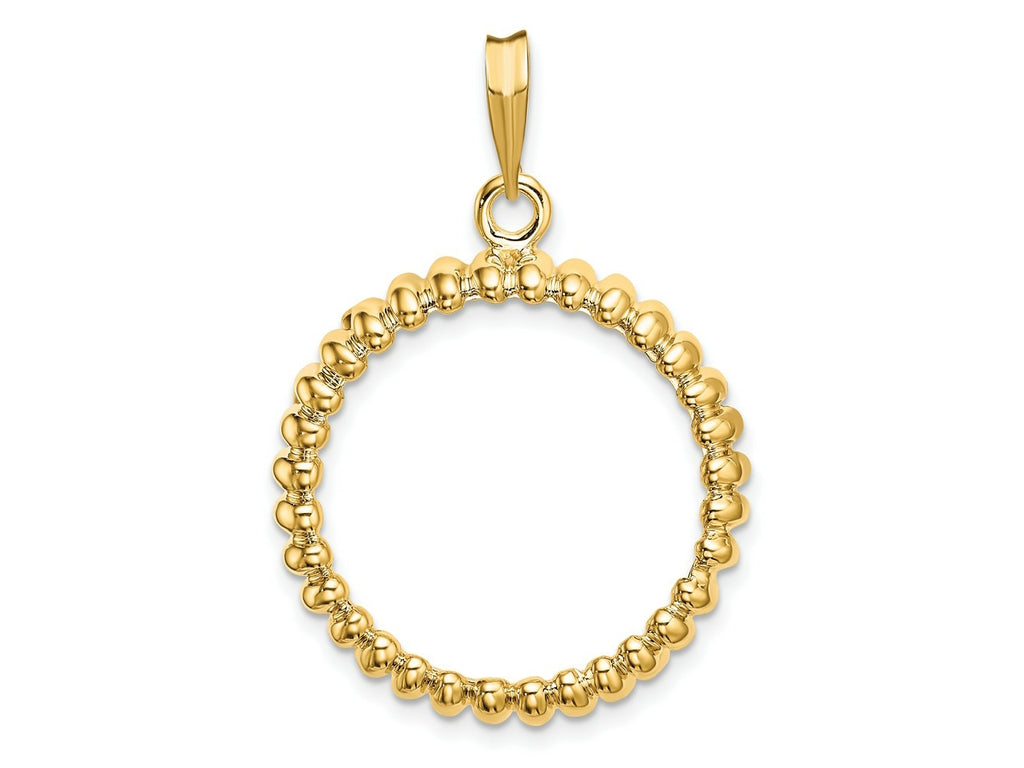 FJC Finejewelers 14 kt Yellow Gold Polished Fluted 22.0mm Prong Coin Bezel Pendant