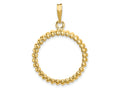 FJC Finejewelers 14 kt Yellow Gold Polished Fluted 22.0mm Prong Coin Bezel Pendant