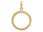 FJC Finejewelers 14 kt Yellow Gold Polished Fluted 22.0mm Prong Coin Bezel Pendant