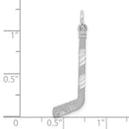 FJC Finejewelers 14 kt White Gold Satin Bright Cut Hockey Stick Charm 31 mm x 9 mm