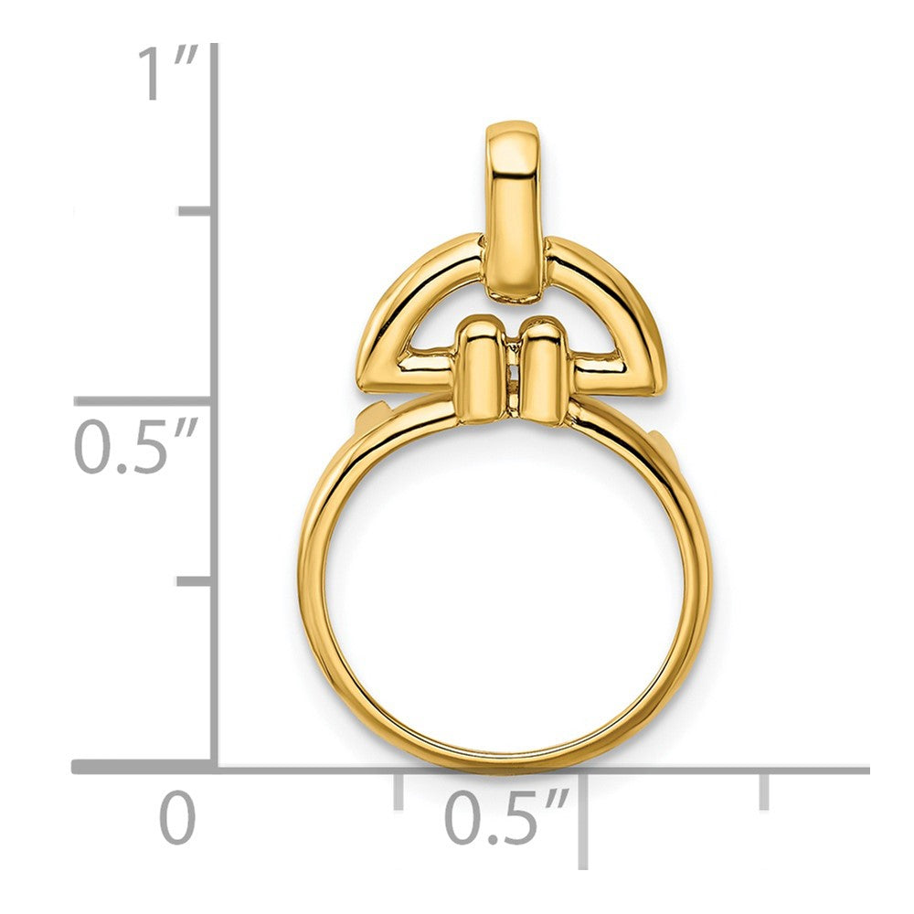 FJC Finejewelers 14 kt Yellow Gold Polished Rounded Motif 14.0mm Prong Coin Bezel Pendant