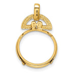 FJC Finejewelers 14 kt Yellow Gold Polished Rounded Motif 14.0mm Prong Coin Bezel Pendant