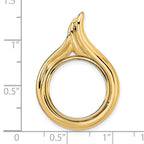 FJC Finejewelers 14 kt Yellow Gold Polished Curved Teardrop 17.8mm Prong Coin Bezel Pendant