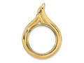 FJC Finejewelers 14 kt Yellow Gold Polished Curved Teardrop 17.8mm Prong Coin Bezel Pendant