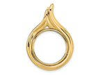 FJC Finejewelers 14 kt Yellow Gold Polished Curved Teardrop 17.8mm Prong Coin Bezel Pendant