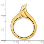 FJC Finejewelers 14 kt Yellow Gold Polished Curved Teardrop 21.6mm Prong Coin Bezel Pendant