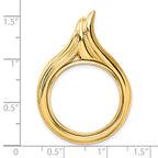 FJC Finejewelers 14 kt Yellow Gold Polished Curved Teardrop 22.0mm Prong Coin Bezel Pendant