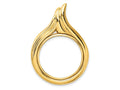 FJC Finejewelers 14 kt Yellow Gold Polished Curved Teardrop 22.0mm Prong Coin Bezel Pendant