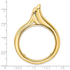 FJC Finejewelers 14 kt Yellow Gold Polished Curved Teardrop 34.2mm Prong Coin Bezel Pendant
