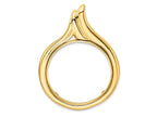 FJC Finejewelers 14 kt Yellow Gold Polished Curved Teardrop 34.2mm Prong Coin Bezel Pendant