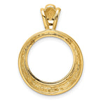FJC Finejewelers 14 kt Yellow Gold Concentric Circle 16.5mm Prong Coin Bezel Pendant
