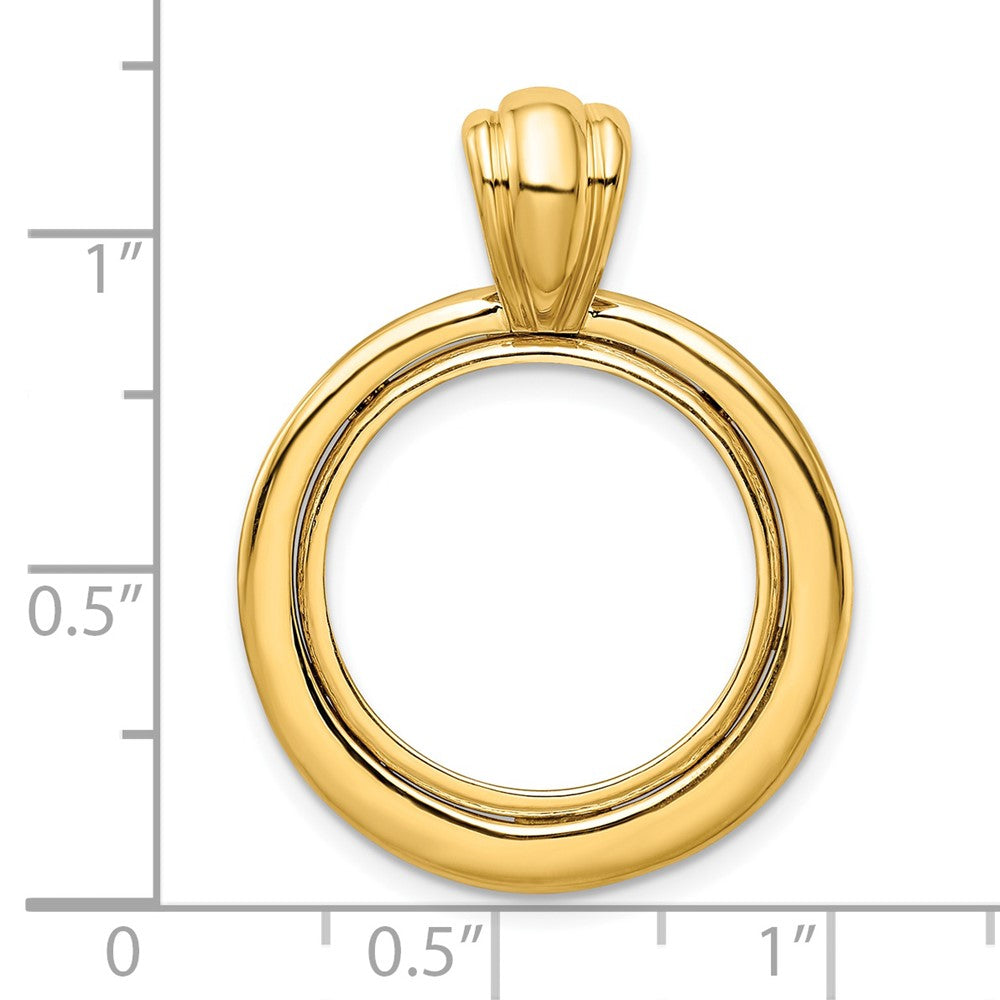 FJC Finejewelers 14 kt Yellow Gold Concentric Circle 17.8mm Prong Coin Bezel Pendant
