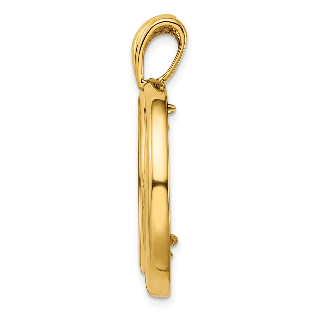 FJC Finejewelers 14 kt Yellow Gold Concentric Circle 22.0mm Prong Coin Bezel Pendant