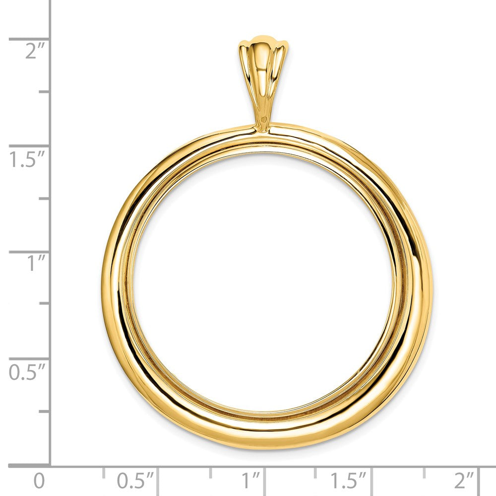 FJC Finejewelers 14 kt Yellow Gold Concentric Circle 32.7mm Prong Coin Bezel Pendant